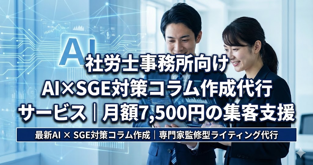 AI×SGE対策コラム作成代行サービスのイメージ